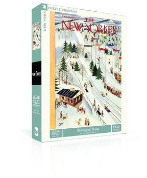 Sledding and Skiing 1000 Piece Jigsaw Puzzle | New York Puzzle Company - Jigsaw Puzzles - The Puzzle Center