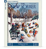 Sledding in the Park 500 Piece Jigsaw Puzzle | New York Puzzle Company - Jigsaw Puzzles - The Puzzle Center