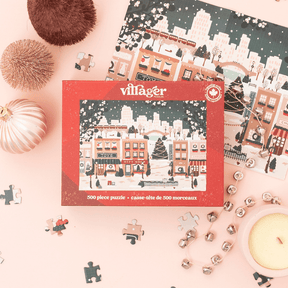 Small Town Holiday 500 Piece Jigsaw Puzzle | Villager - Jigsaw Puzzles - The Puzzle Center