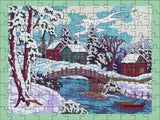 Snowy Cabins 120 Piece Double Sided Jigsaw Puzzle | Pomegranate - Jigsaw Puzzles - The Puzzle Center