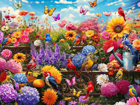 Songbirds in Bloom 500 Piece Jigsaw Puzzle | Vermont Christmas Co - Jigsaw Puzzles - The Puzzle Center