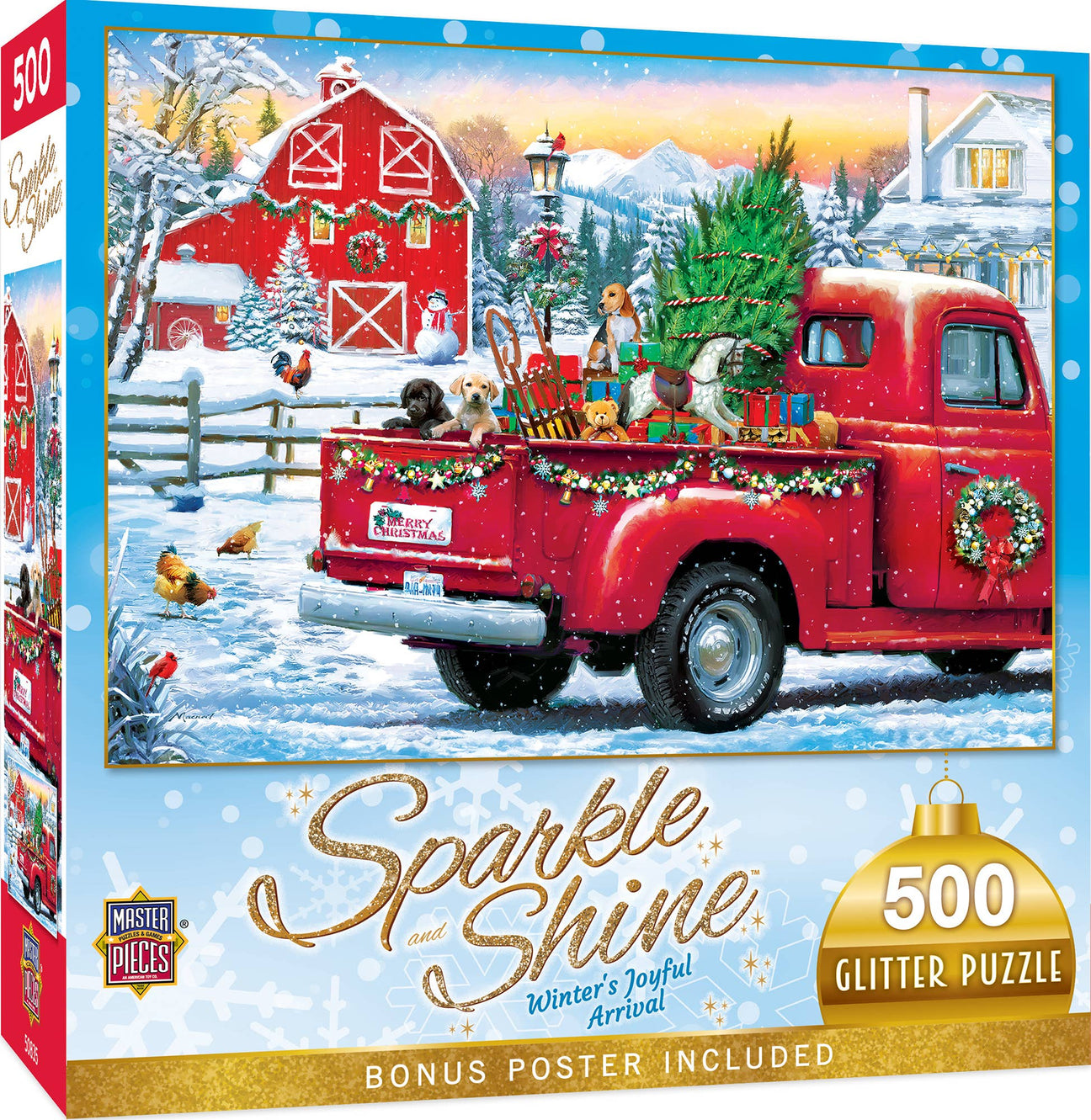 Sparkle & Shine - Winter's Joyful Arrival 500 Piece Glitter Jigsaw Puzzle | Masterpieces Puzzles - Jigsaw Puzzles - The Puzzle Center
