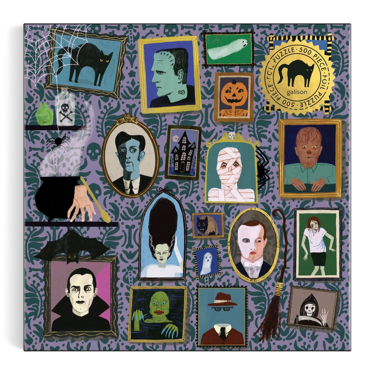 Spooky Portraits 500 Piece Foil Jigsaw Puzzle | Galison - Jigsaw Puzzles - The Puzzle Center