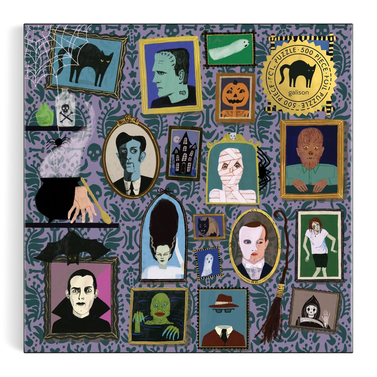 Spooky Portraits 500 Piece Foil Jigsaw Puzzle | Galison