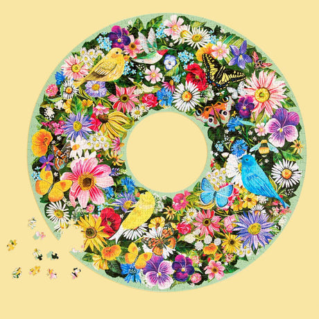 Spring Floral Wreath 1000 Piece Jigsaw Puzzle | WerkShoppe - Jigsaw Puzzles - The Puzzle Center