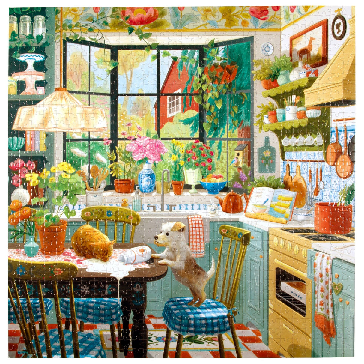Springtime Kitchen 1000 Piece Jigsaw Puzzle | eeBoo - Jigsaw Puzzles - The Puzzle Center