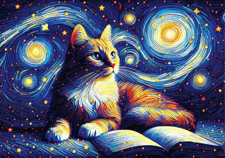 Starry Cat 1000 Piece Jigsaw Puzzle | Yazz - Jigsaw Puzzles - The Puzzle Center