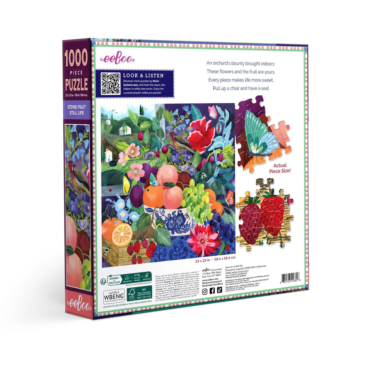 Stone Fruit Still Life 1000 Piece Jigsaw Puzzle | eeBoo - Jigsaw Puzzles - The Puzzle Center