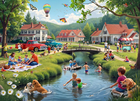Summertime Memories 1000 Piece Jigsaw Puzzle | Vermont Christmas Co - Jigsaw Puzzles - The Puzzle Center
