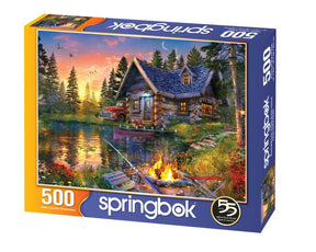 Sun Kissed Cabin 500 Piece Jigsaw Puzzle by Springbok Puzzles - Springbok Puzzles - Jigsaw Puzzles - The Puzzle Center