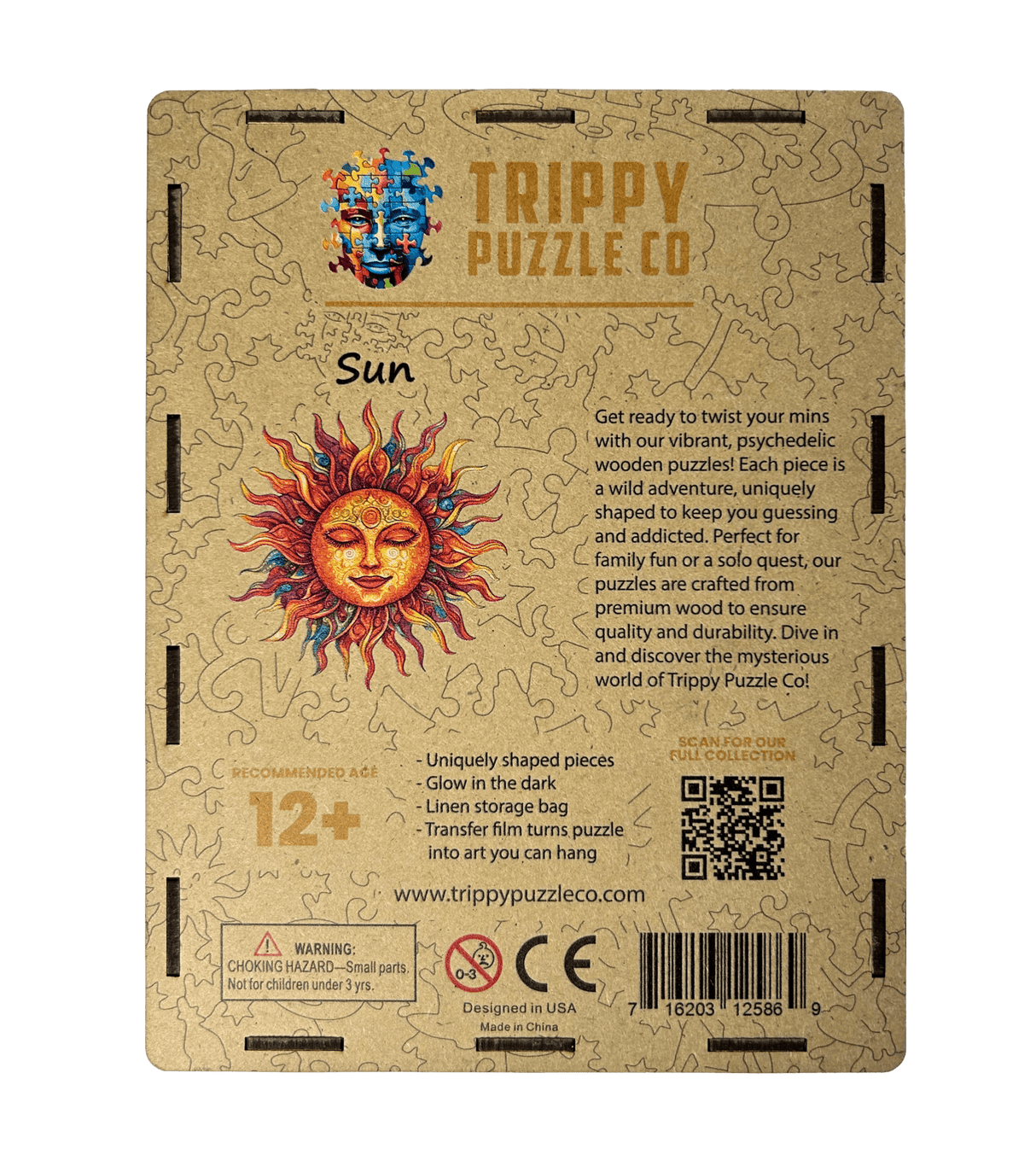 Sun Shaped 300 Piece Wooden Jigsaw Puzzle | Trippy Puzzle Co - Jigsaw Puzzles - The Puzzle Center