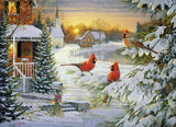 Sunset Cardinals 1000 Piece Jigsaw Puzzle | Cobble Hill - Jigsaw Puzzles - The Puzzle Center