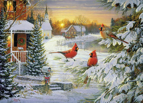 Sunset Cardinals 1000 Piece Jigsaw Puzzle | Cobble Hill - Jigsaw Puzzles - The Puzzle Center