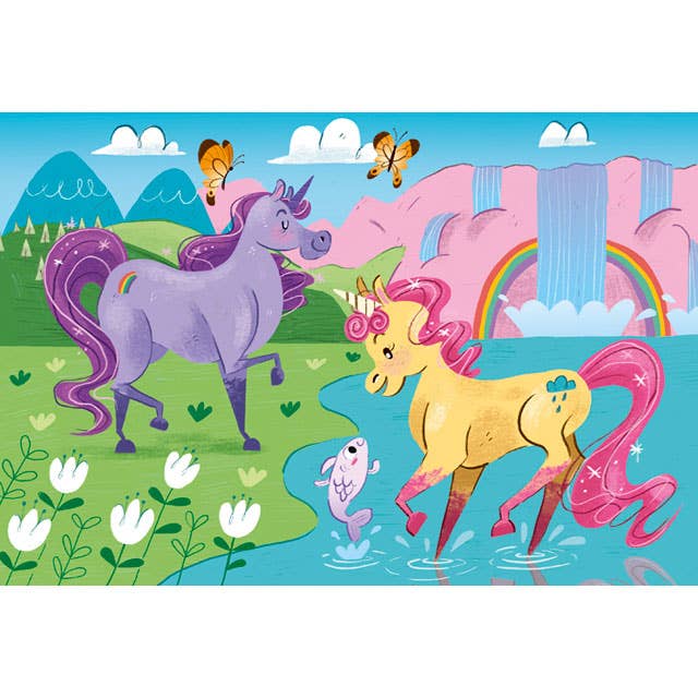 Supercolor Puzzle I Believe in Unicorns – 2 Puzzles x 20 Pieces Each by Clementoni - Clementoni - Jigsaw Puzzles - The Puzzle Center - 