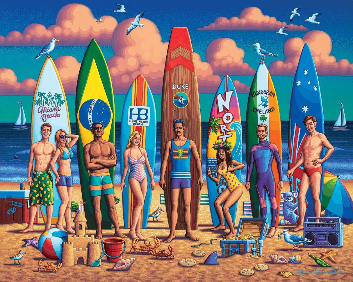 Surfing Around The World 500 Piece Jigsaw Puzzle by Dowdle - Dowdle - Jigsaw Puzzles - The Puzzle Center