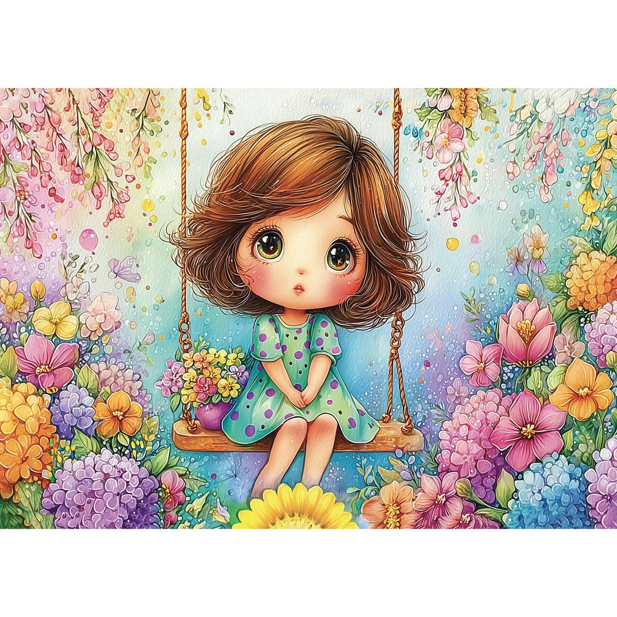 Swing Among Blossoms 1000 Piece Jigsaw Puzzle | Delfy Puzzles - Jigsaw Puzzles - The Puzzle Center