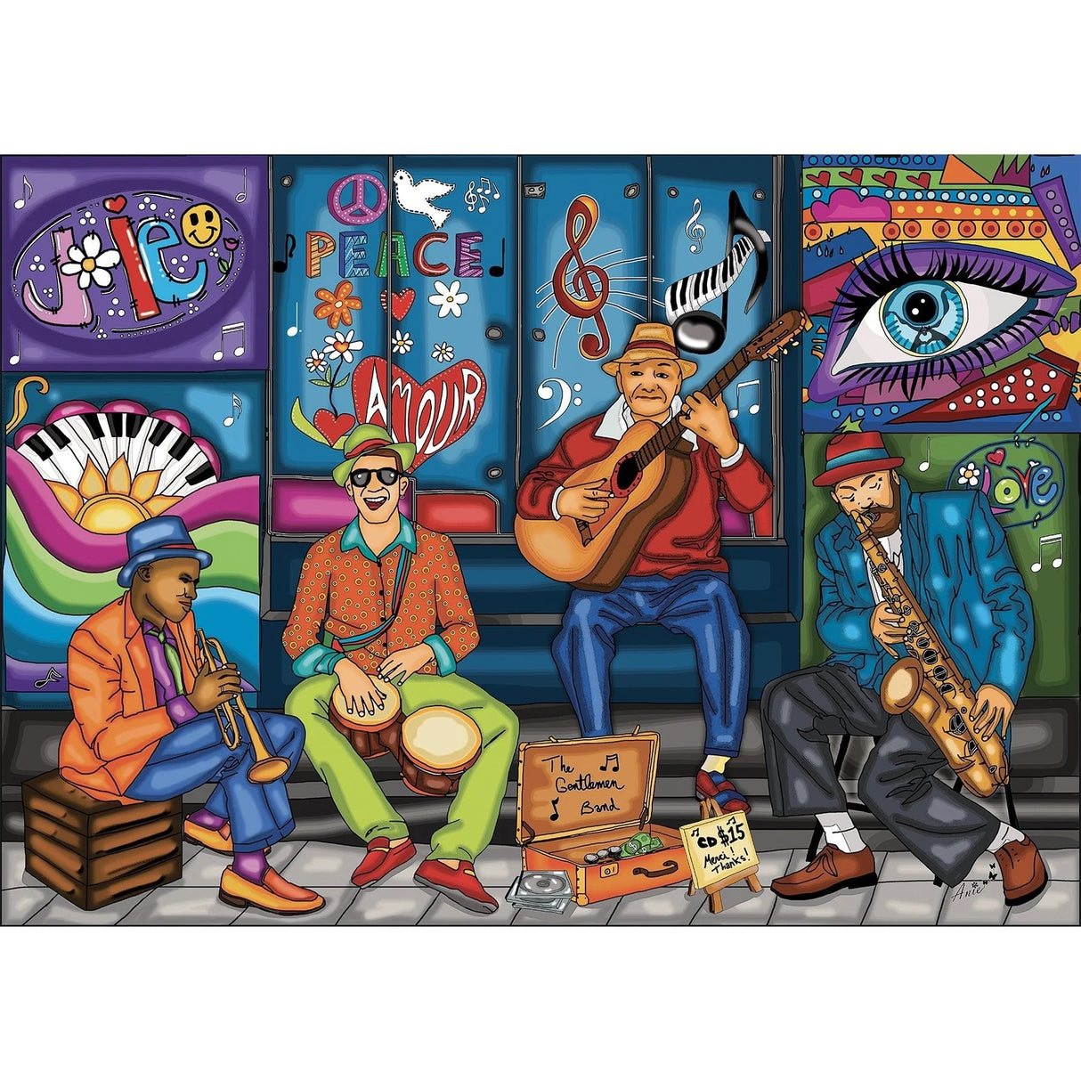 The Gentleman Band 1000 Piece Jigsaw Puzzle by JaCaRou Puzzles - JaCaRou Puzzles Inc. - Jigsaw Puzzles - The Puzzle Center - 