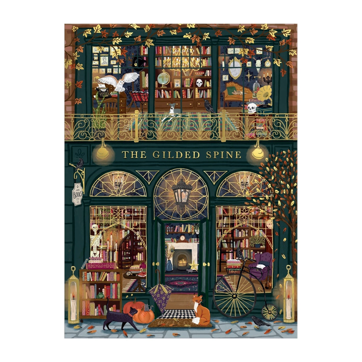 The Gilded Spine 1000 Piece Foil Jigsaw Puzzle | Galison - Jigsaw Puzzles - The Puzzle Center