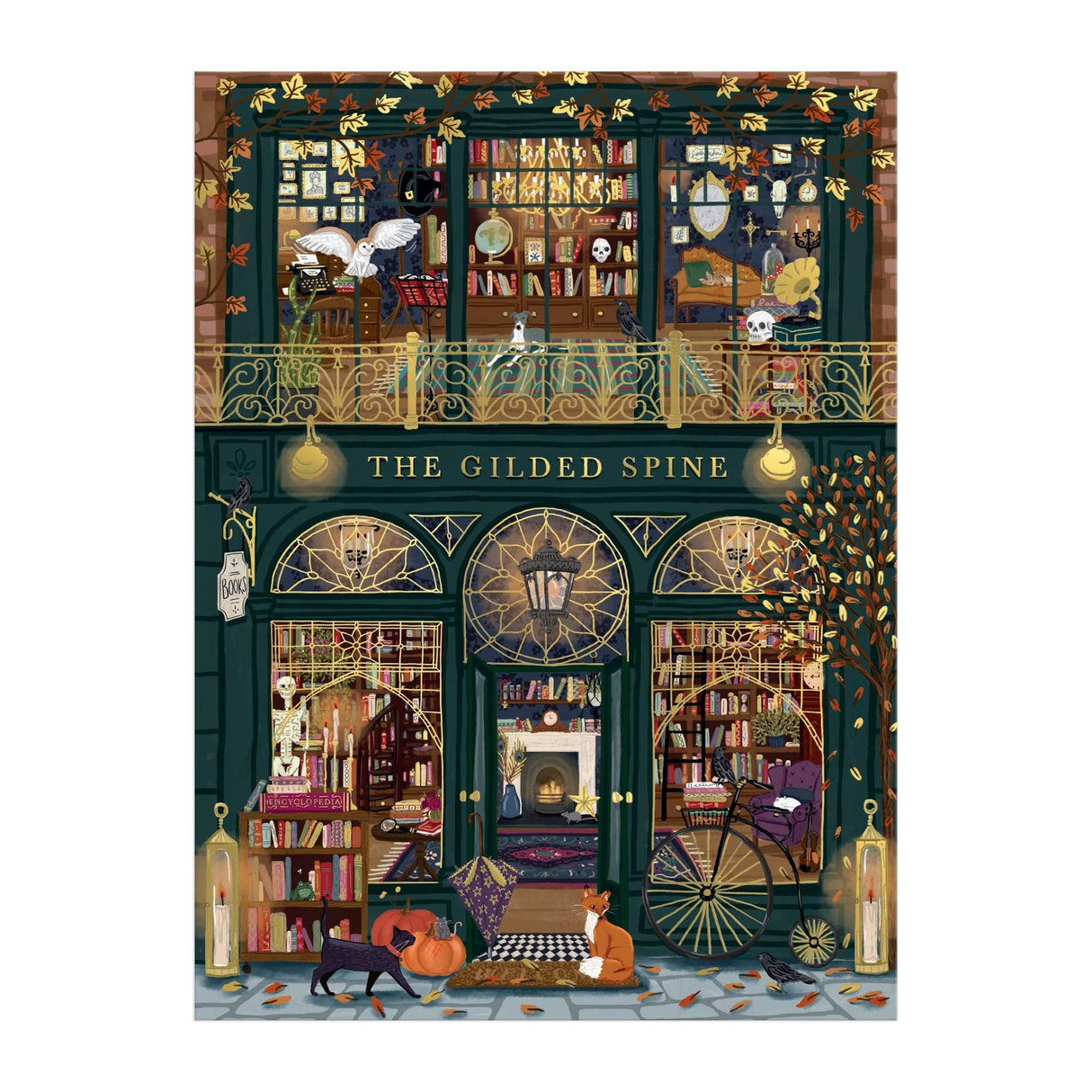 The Gilded Spine 1000 Piece Foil Jigsaw Puzzle | Galison