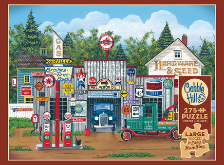 The Ol' Roadside Garage Easy Handling 275 Piece Jigsaw Puzzle | Cobble Hill - Jigsaw Puzzles - The Puzzle Center