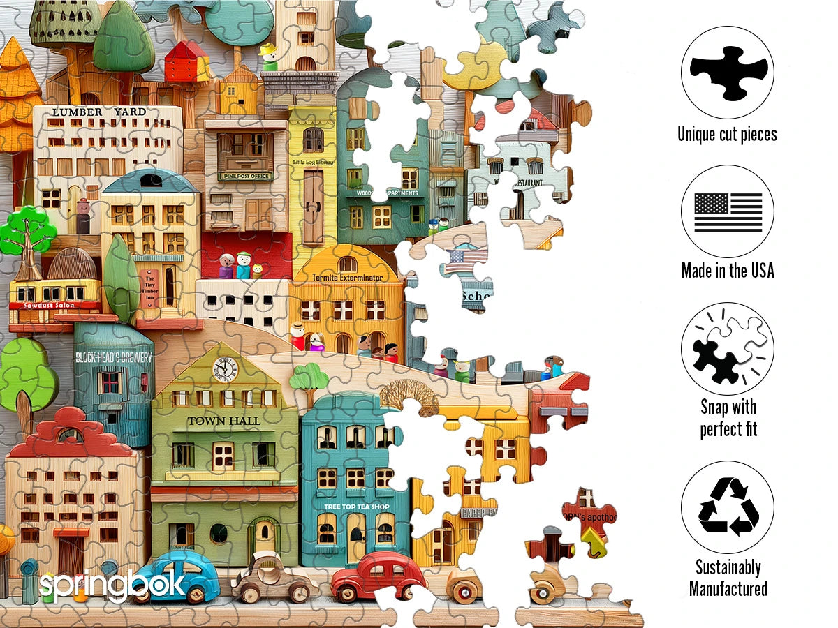 Timber Town 500 Piece Jigsaw Puzzle | Springbok Puzzles