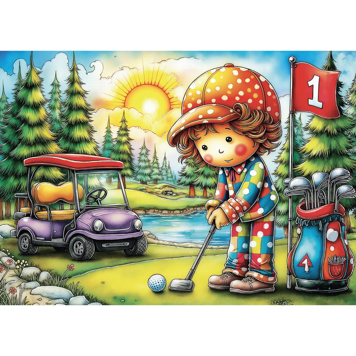 Tiny Tee Time 1000 Piece Jigsaw Puzzle | JaCaRou Puzzles - Jigsaw Puzzles - The Puzzle Center