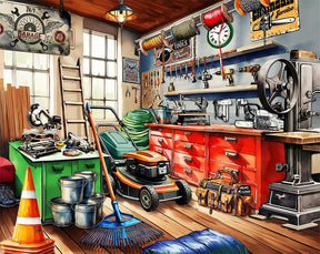 Toolman's Garage 1000 Piece Jigsaw Puzzle by Springbok Puzzles - Springbok Puzzles - Jigsaw Puzzles - The Puzzle Center