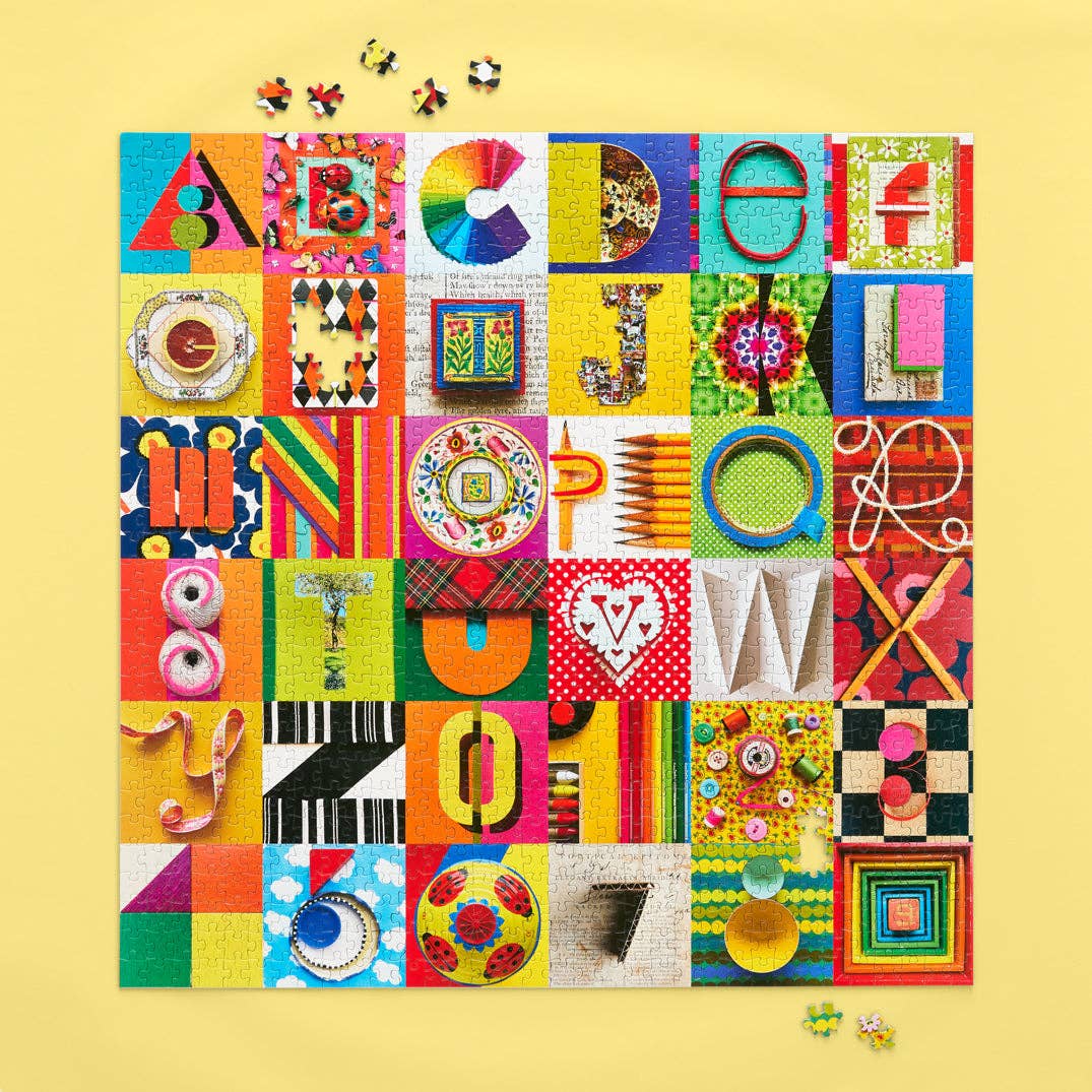 Typeface Collage 1000 Piece Jigsaw Puzzle | WerkShoppe - Jigsaw Puzzles - The Puzzle Center