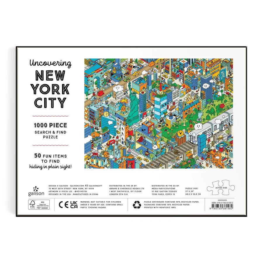 Uncovering New York City Search and Find 1000 Piece Jigsaw Puzzle by Galison - Galison - Jigsaw Puzzles - The Puzzle Center