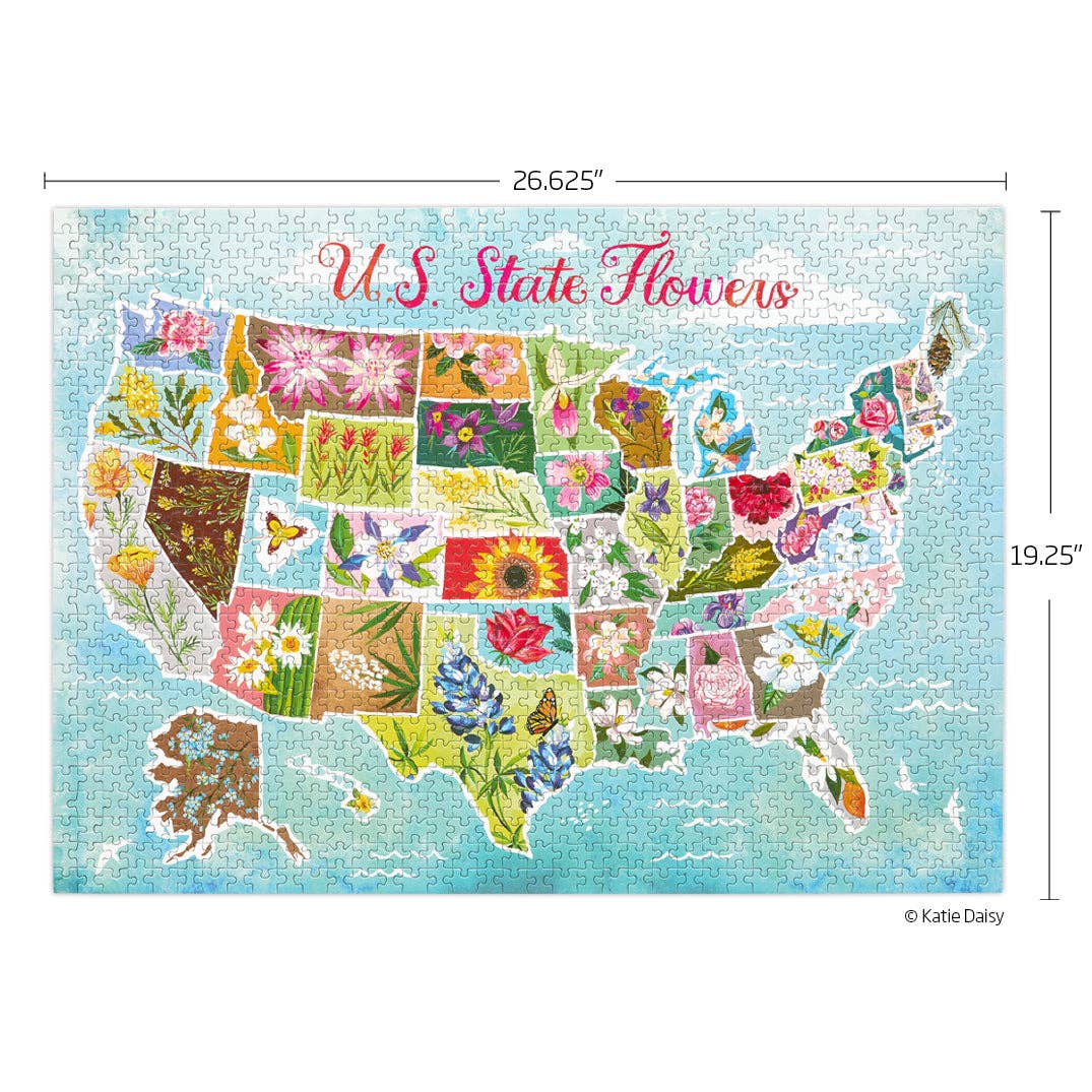 U.S. State Flowers 1000 Piece Jigsaw Puzzle | WerkShoppe - Jigsaw Puzzles - The Puzzle Center