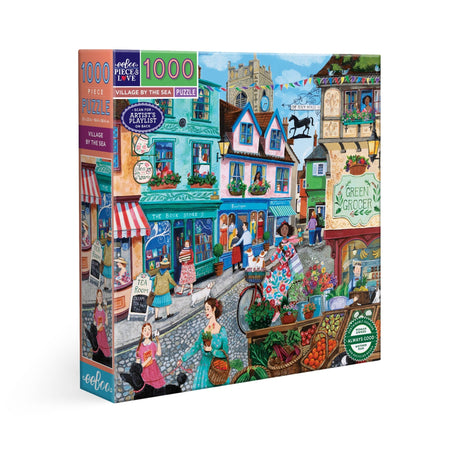 Village by the Sea 1000 Piece Jigsaw Puzzle | eeBoo - Jigsaw Puzzles - The Puzzle Center
