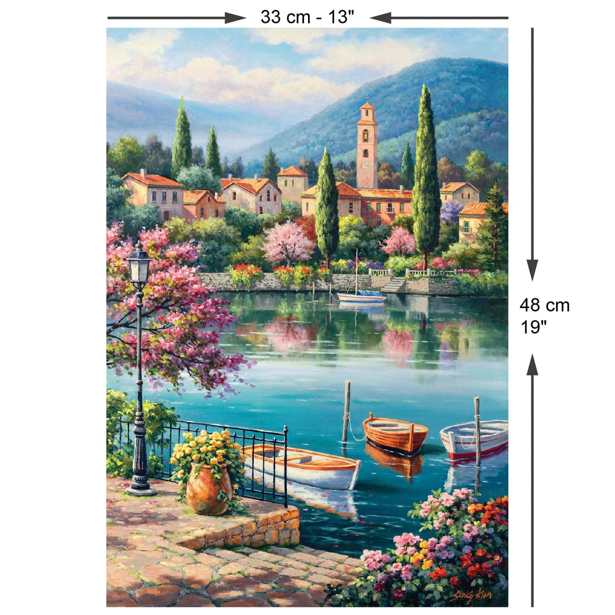 Village Lake Afternoon 500 Piece Jigsaw Puzzle | Anatolian - Jigsaw Puzzles - The Puzzle Center