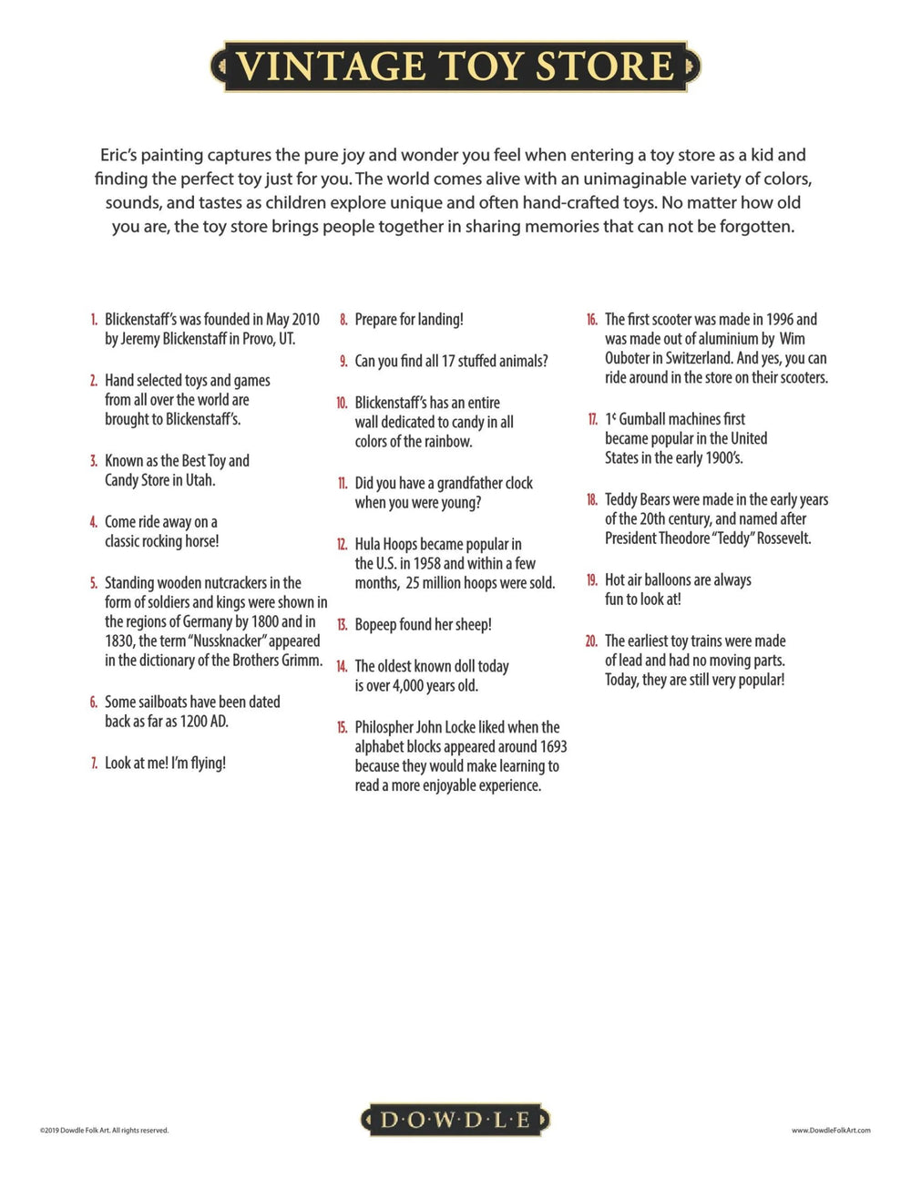 Vintage Toy Store 500 Piece Jigsaw Puzzle by Dowdle - Dowdle - Jigsaw Puzzles - The Puzzle Center