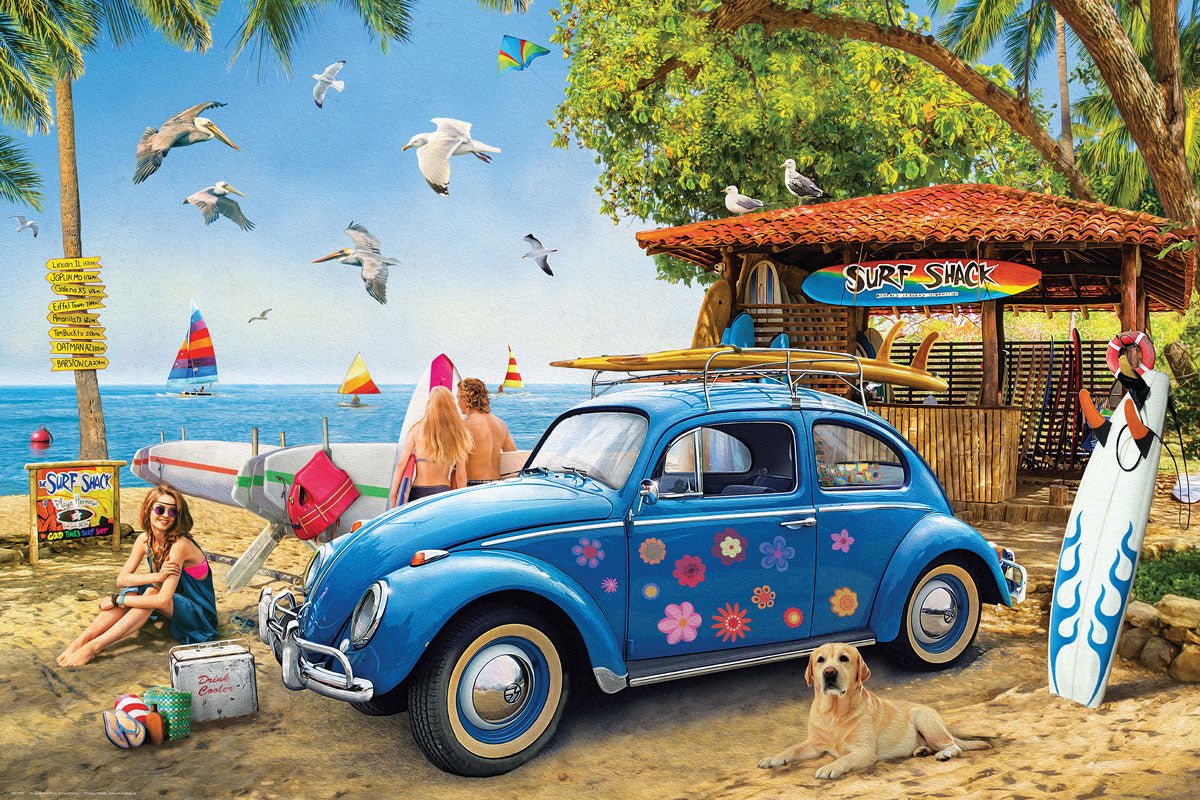 VW Beetle Surf Shack 1000 Piece Jigsaw Puzzle | Eurographics - Eurographics - Jigsaw Puzzles - The Puzzle Center