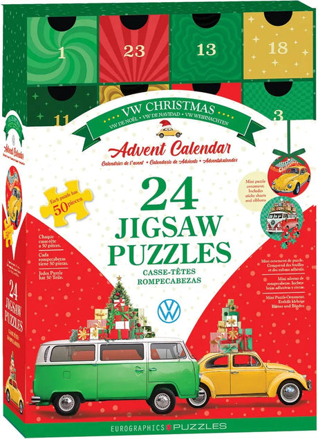 VW Christmas 24 x 50 Piece Advent Calendar Jigsaw Puzzles | Eurographics - Jigsaw Puzzles - The Puzzle Center