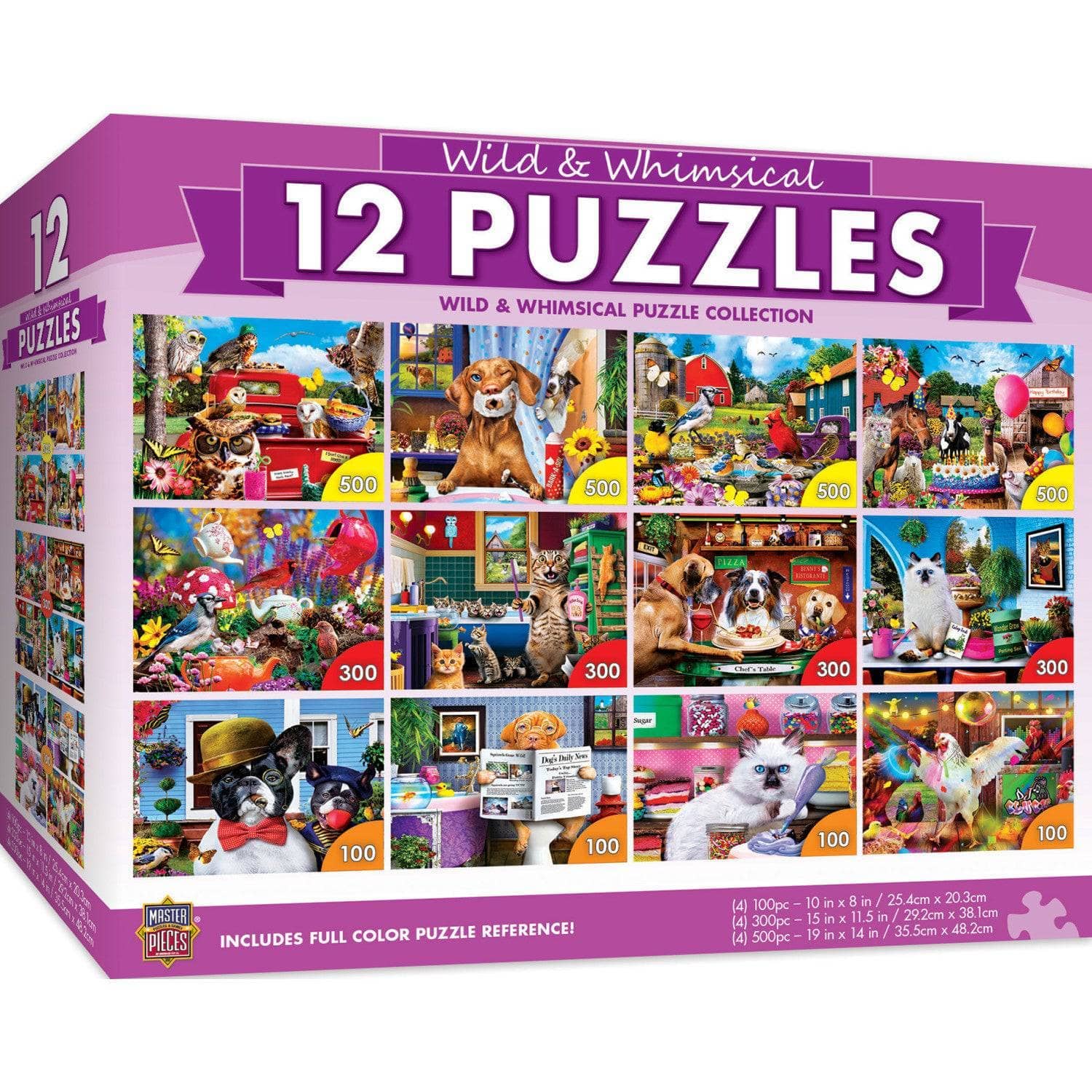 Wild & Whimscial Jigsaw Puzzle Collection - 12 Pack | Masterpieces
