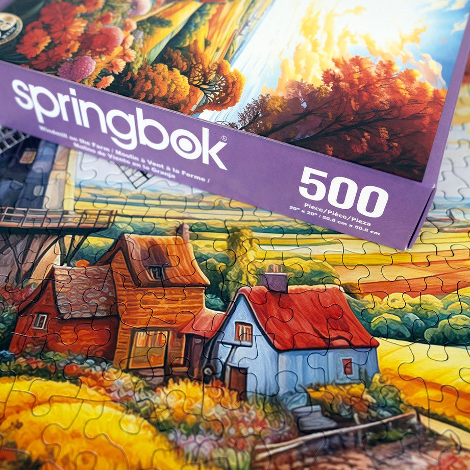 Windmill On The Farm 500 Piece Jigsaw Puzzle by Springbok Puzzles - Springbok Puzzles - Jigsaw Puzzles - The Puzzle Center