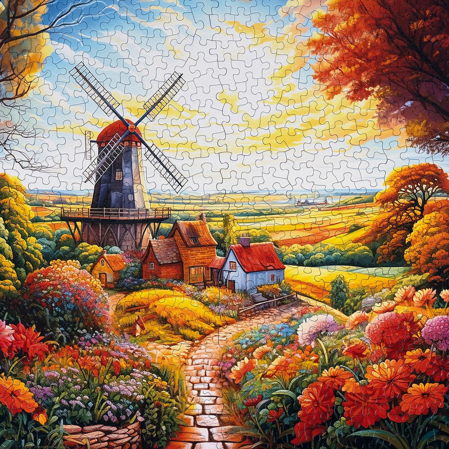 Windmill On The Farm 500 Piece Jigsaw Puzzle by Springbok Puzzles - Springbok Puzzles - Jigsaw Puzzles - The Puzzle Center