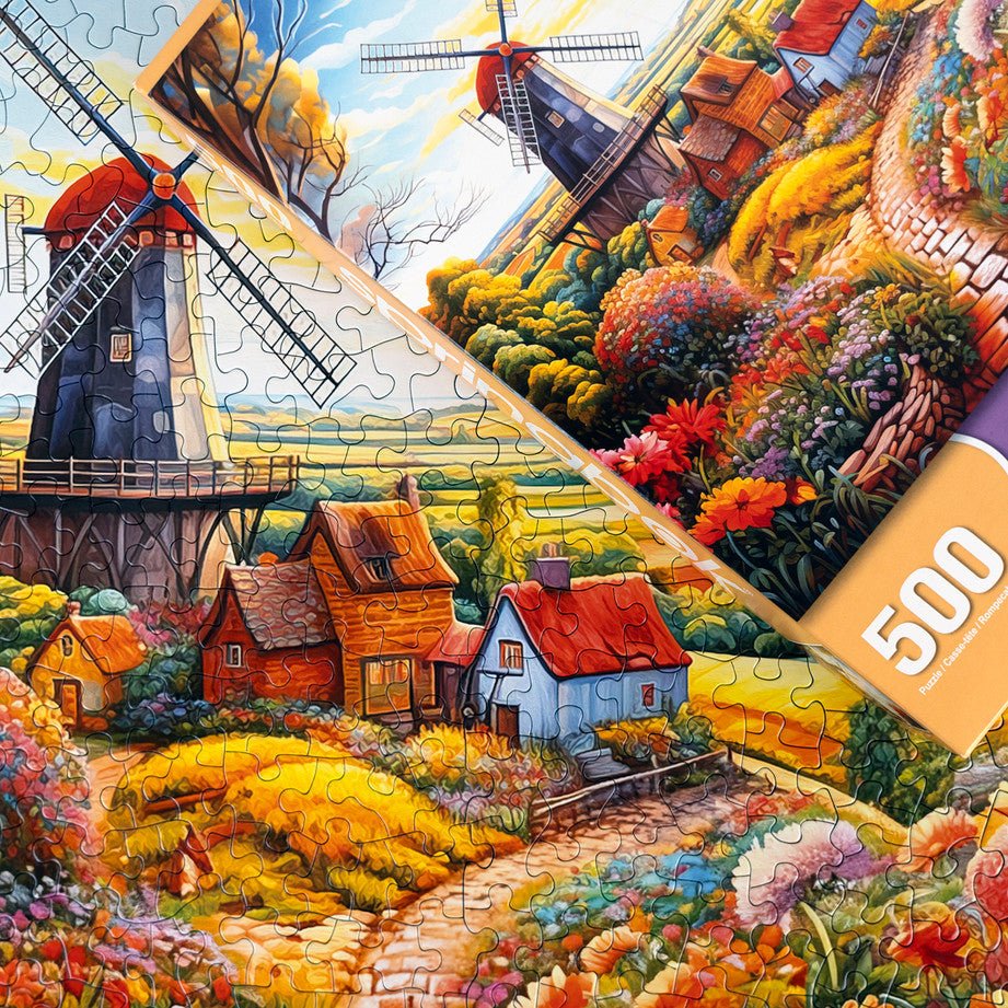 Windmill On The Farm 500 Piece Jigsaw Puzzle by Springbok Puzzles - Springbok Puzzles - Jigsaw Puzzles - The Puzzle Center