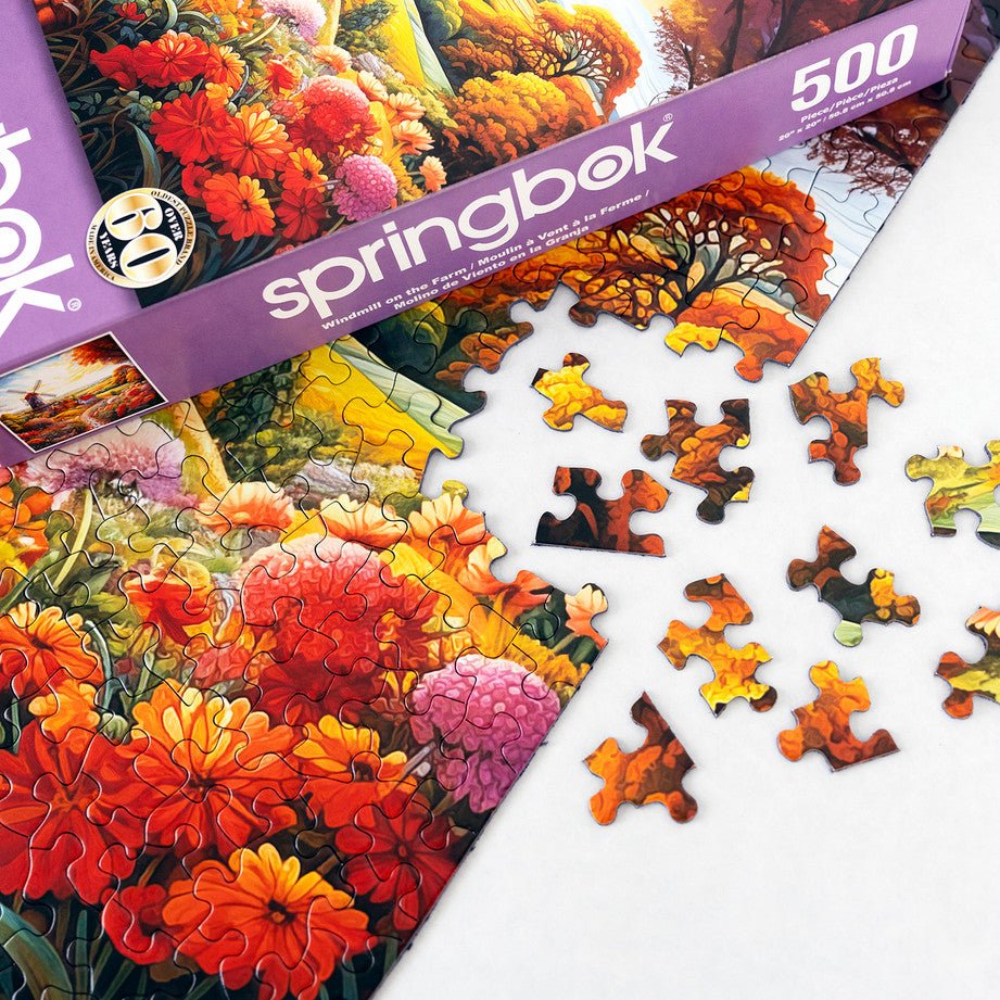Windmill On The Farm 500 Piece Jigsaw Puzzle by Springbok Puzzles - Springbok Puzzles - Jigsaw Puzzles - The Puzzle Center