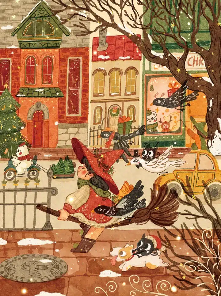 Witch Christmas Hamlet 280 Piece Jigsaw Puzzle | Trevell