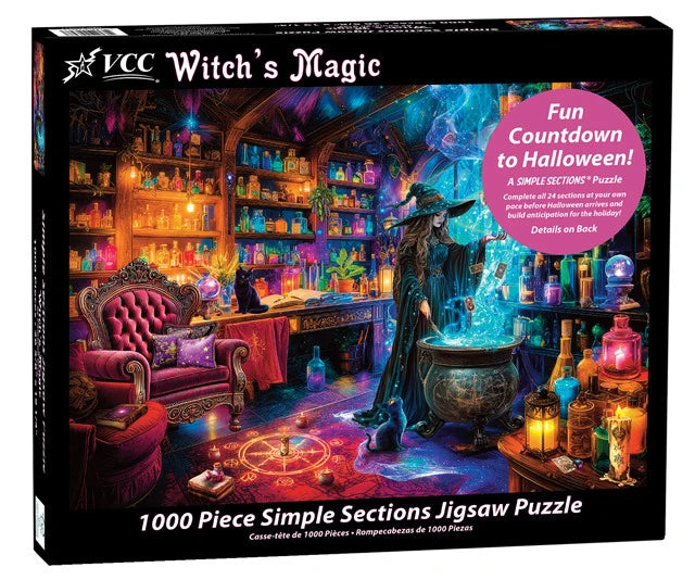 Witch's Magic Simple Sections® 1000 Piece Advent Style Jigsaw Puzzle | Vermont Christmas Co