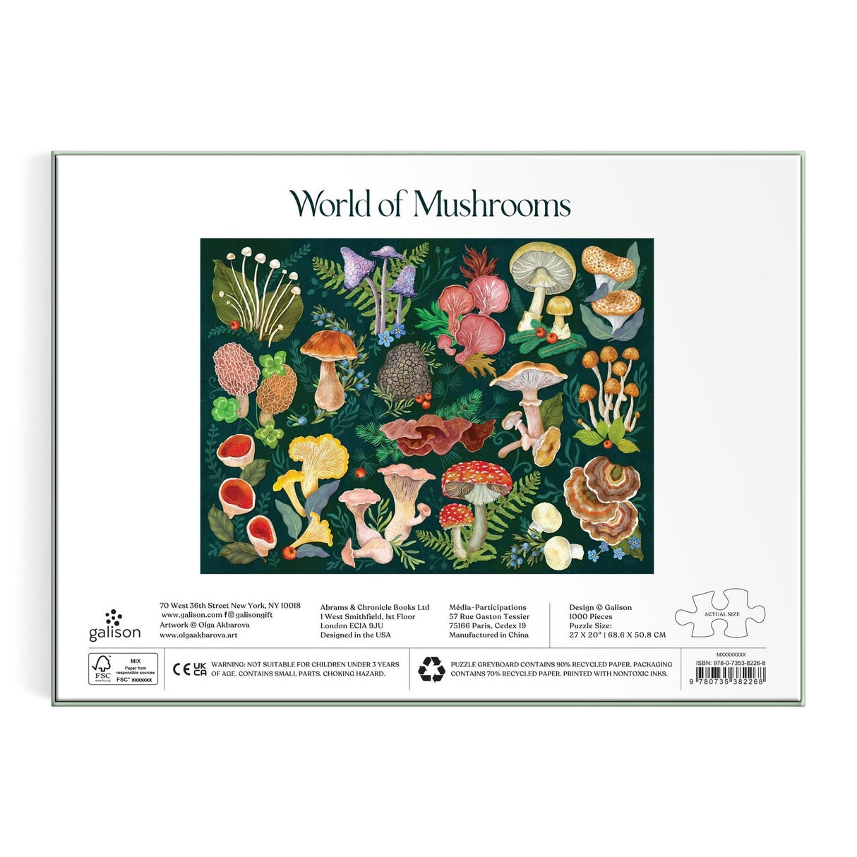 World of Mushrooms 1000 Piece Jigsaw Puzzle | Galison - Jigsaw Puzzles - The Puzzle Center