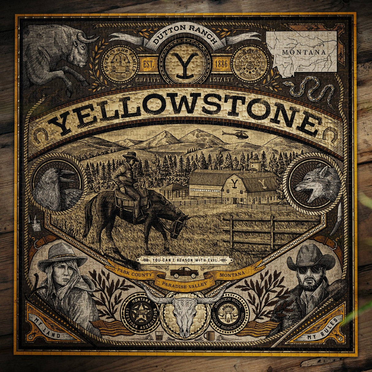 Yellowstone Dutton Ranch 1000 Piece Jigsaw Puzzle | Theory11 - Jigsaw Puzzles - The Puzzle Center