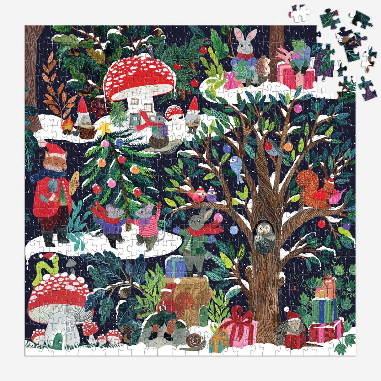 Yuletide Forest  500 Piece Foil Jigsaw Puzzle | Galison