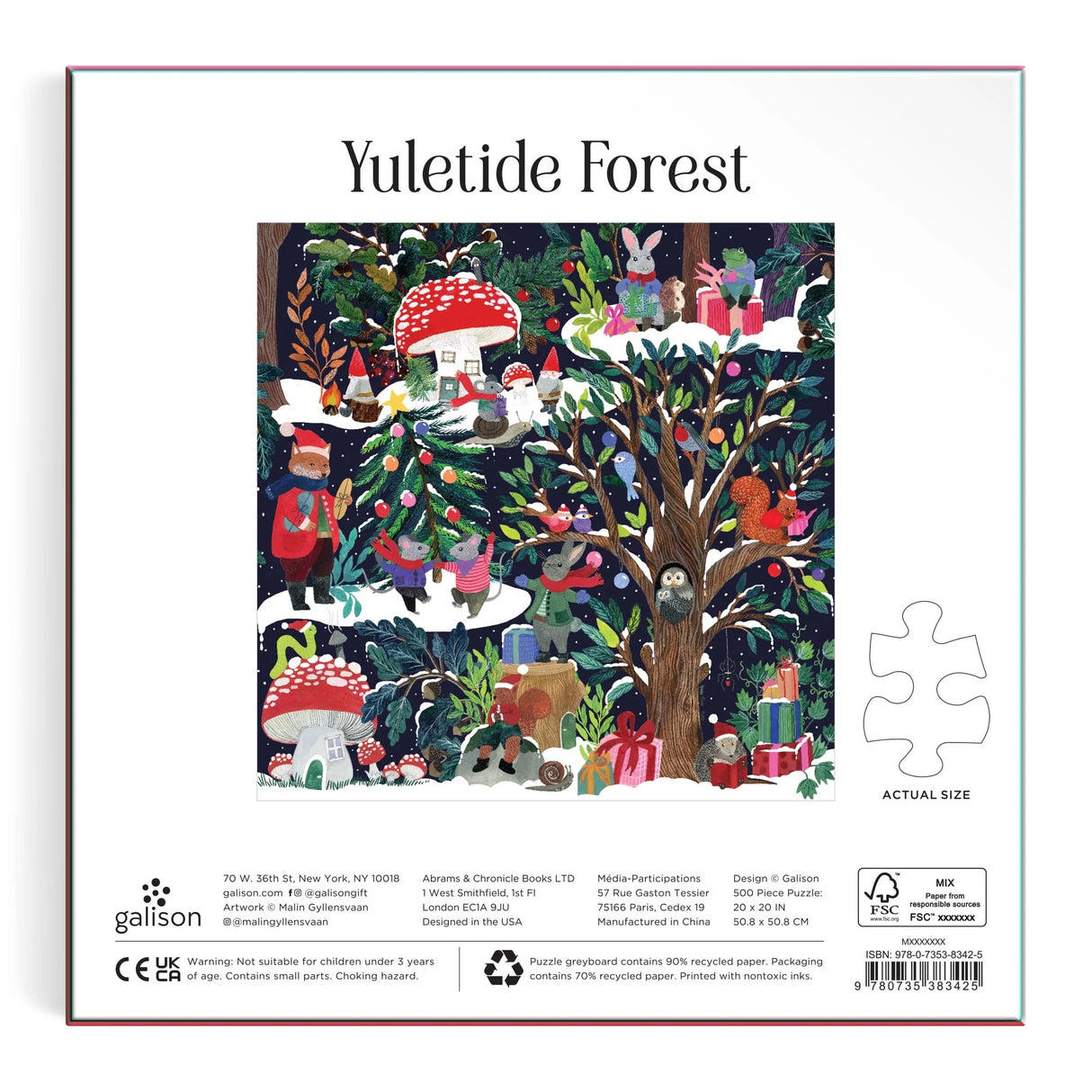Yuletide Forest  500 Piece Foil Jigsaw Puzzle | Galison