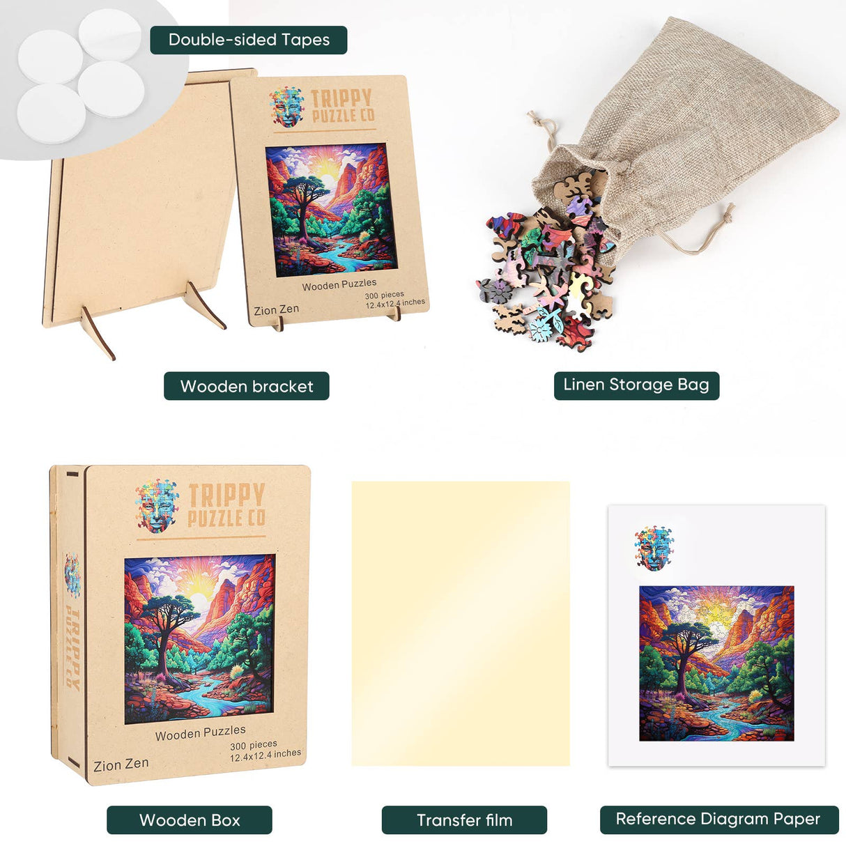 Zion Zen 300 Piece Wooden Jigsaw Puzzle | Trippy Puzzle Co - Jigsaw Puzzles - The Puzzle Center