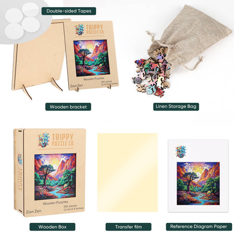 Zion Zen 300 Piece Wooden Jigsaw Puzzle | Trippy Puzzle Co - Jigsaw Puzzles - The Puzzle Center